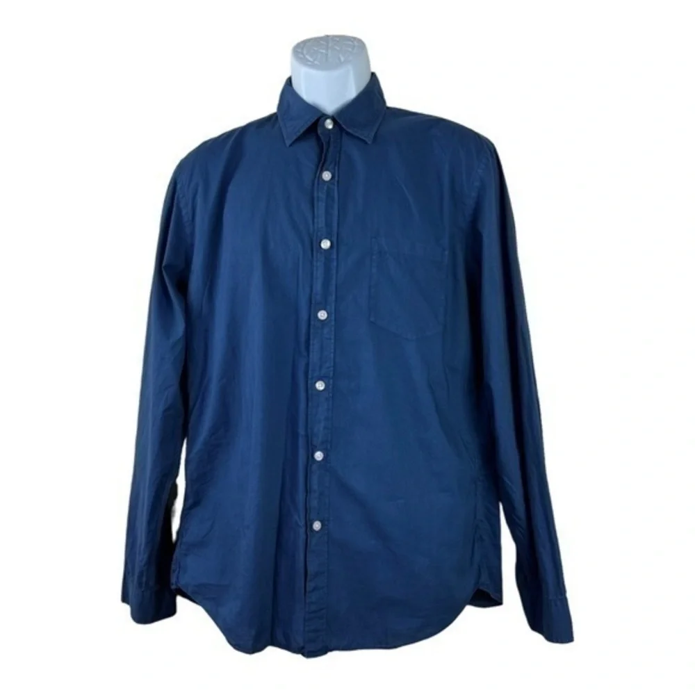 J.Crew Men Casual Shirt Buttons Down Blue Navy Sz M